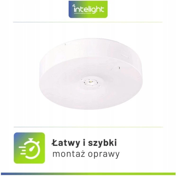 Intelight 1W avarinis šviestuvas STARLET ROUND SO 150 NM 1H MT, baltas