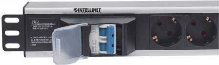 Intellinet 711432 Maitinimo juosta 19" 1,5U, 6x Schuko, su jungiklis, kabelis 1,6m