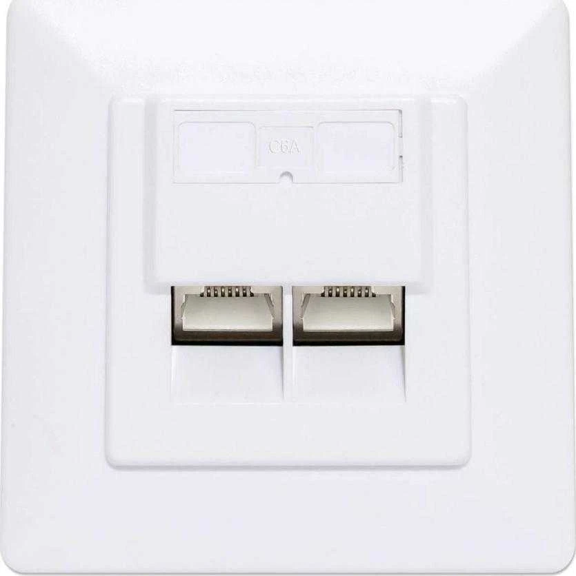 Intellinet 2x RJ45 Cat6a 10G STP balta