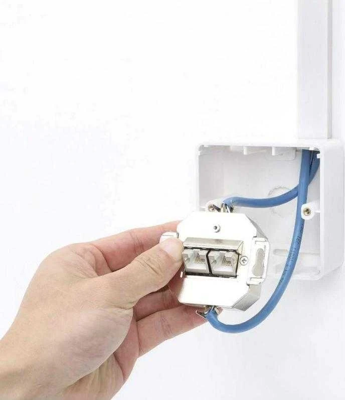 Intellinet Lizdas įleidžiamas 2x RJ45 Cat6a STP balta