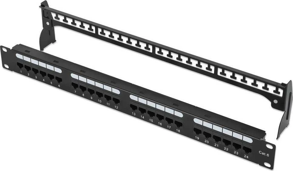 Intellinet 721035 Patch Panel Rack 19" 1U 24 porty RJ45 Cat6 UTP