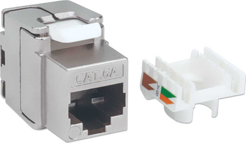 „Intellinet Network Solutions“ INTELLINET Cat6a modulinis lizdas FTP Keystone lizdas be įrankių Sidabrinis