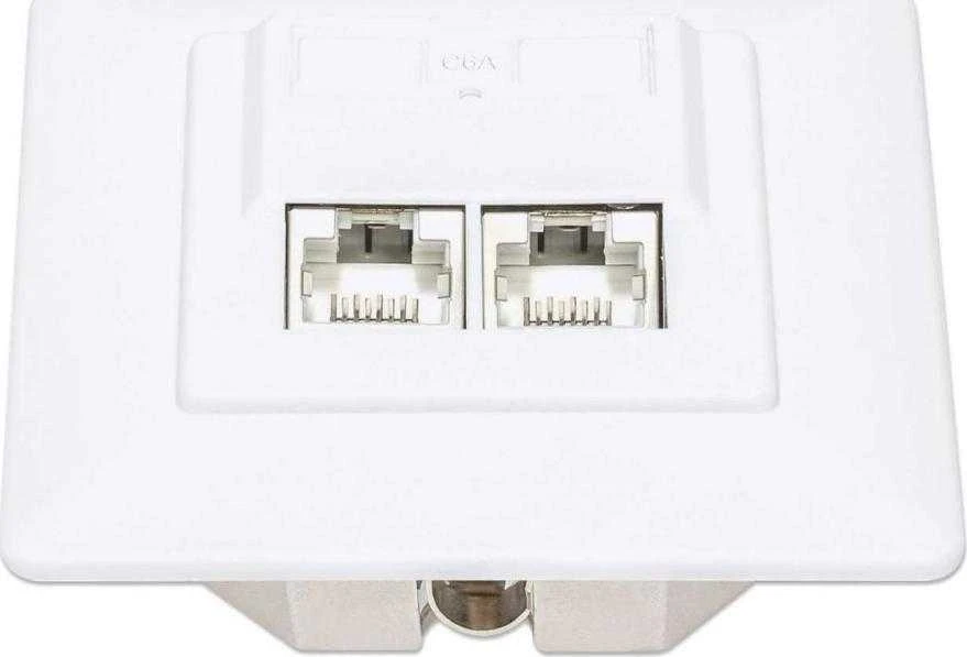 Intellinet 2x RJ45 Cat6a 10G STP balta