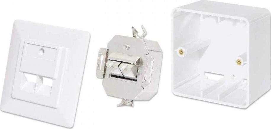 Intellinet Lizdas įleidžiamas 2x RJ45 Cat6a STP balta