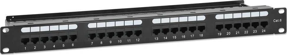 Intellinet 721035 Patch Panel Rack 19" 1U 24 porty RJ45 Cat6 UTP