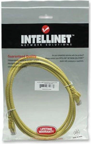 INTELLINET tinklo kabelis, Cat6, UTP RJ-45 kištukas / RJ-45 kištukas, 1,0 m, Geltona, 342346