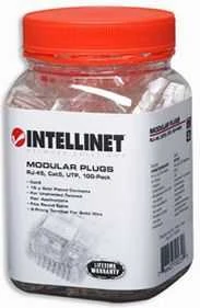Intracom INTELLINET Cat5e RJ45 Moduliniai kištukai UTP 3 šakų tvirtai vielai 100 kištukų indelyje