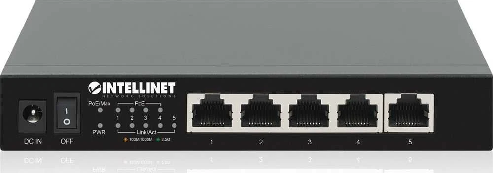 Šakotuvas Intellinet 561921 jungiklis 2.5G, 10/100/1000/2500, 5x RJ45 PoE+ 55W