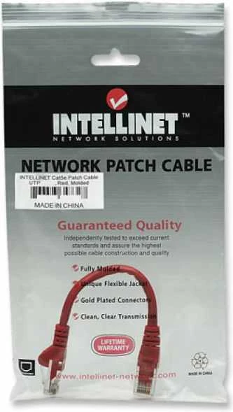 Intellinet UTP LAN kabelis, patch, 0.5m, raudonos spalvos, 2xRJ45, 329453, 318198