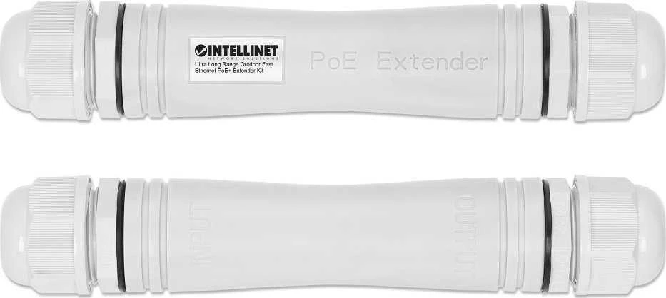 „Intellinet 561952“ lauko RJ45 PoE+ 30W, iki 1000 m, 2 vnt rinkinys, IP67