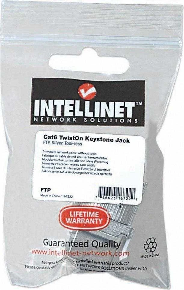 „Intellinet 167222“ modulis „Keystone RJ45 FTP Cat6“, savaime užsibaigiantis, metalinis