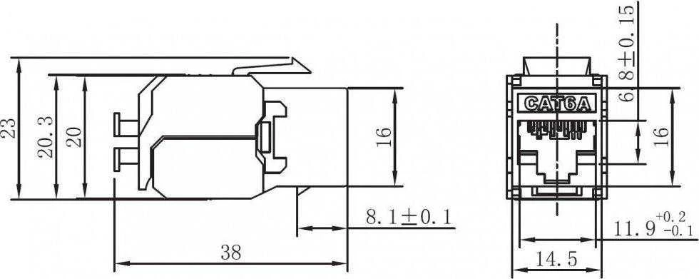 Intellinet 771702 Modulis Keystone RJ45 STP Cat6a, be įrankių