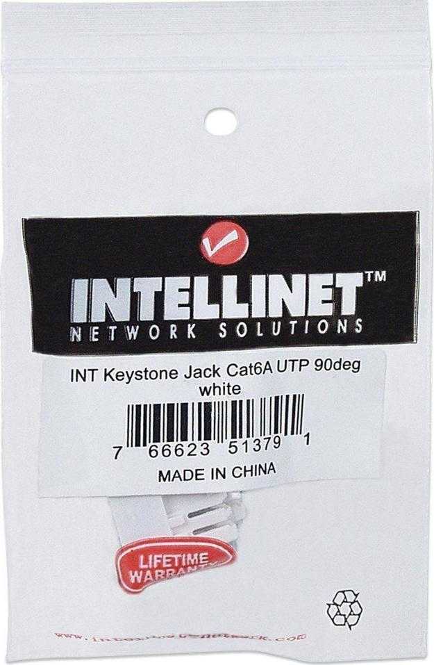 Intellinet 513791 modulis Keystone RJ45 UTP Cat6a 10GbE, Punch-Down, balta
