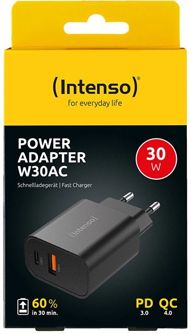 Intenso Intenso 7803010 maitinimo adapteris/inverteris Vidinis 30 W Juodas