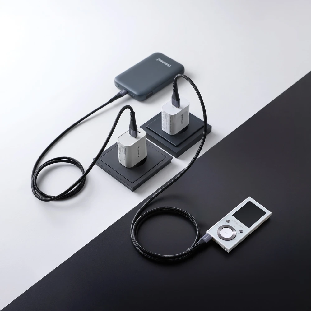 Intenso Charging/Data cable A60C 2M DOUBLE PACK Juodas / Podwójne opakowanie / 2 metry / Juodas kabelis USB USB A USB C Juodas (7904120)