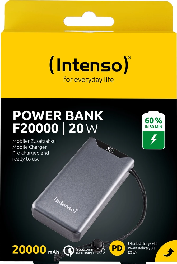 „Intenso Intenso 7332054“ išorinė baterija, ličio polimerų (LiPo), 20000 mAh, rutulinis
