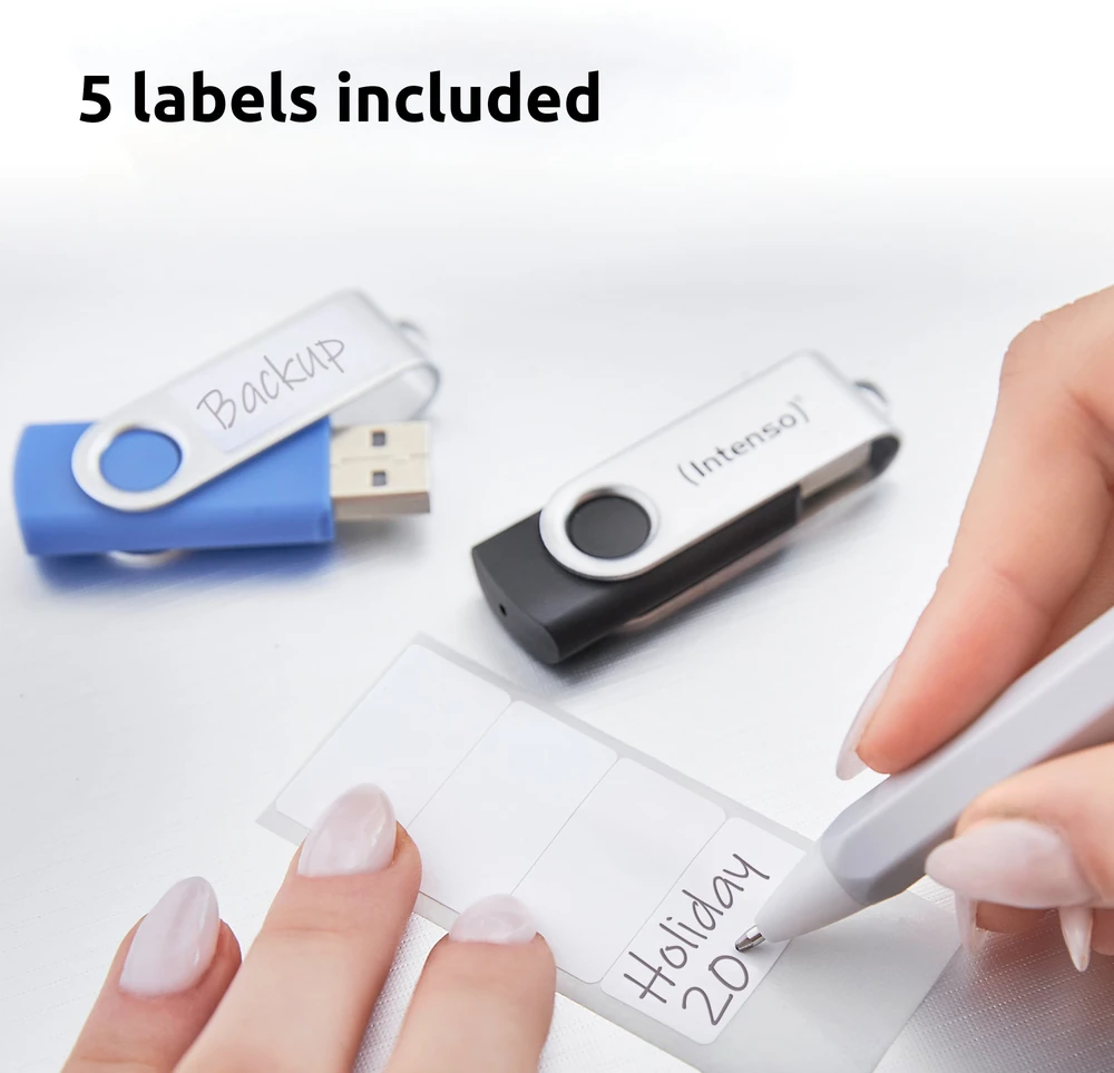 Mėlyna Intenso Office Line Multipack 64 GB, USB-Stick - 5 USB-A 3.2 USB-Sticks in yellow, žalias, juodas, mėlynas + oranžinis