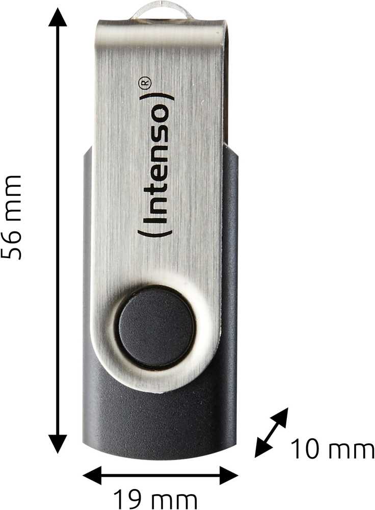 Intenso Office Line 64 GB, USB-Stick - sidabrinis/juodas, USB-A 3.2
