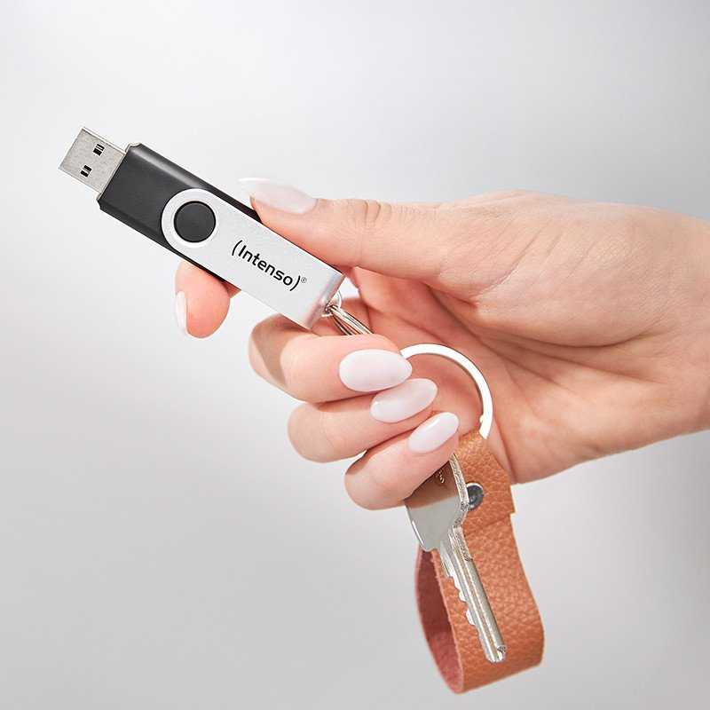 Intenso Office Line 64 GB, USB-Stick - sidabrinis/juodas, USB-A 3.2