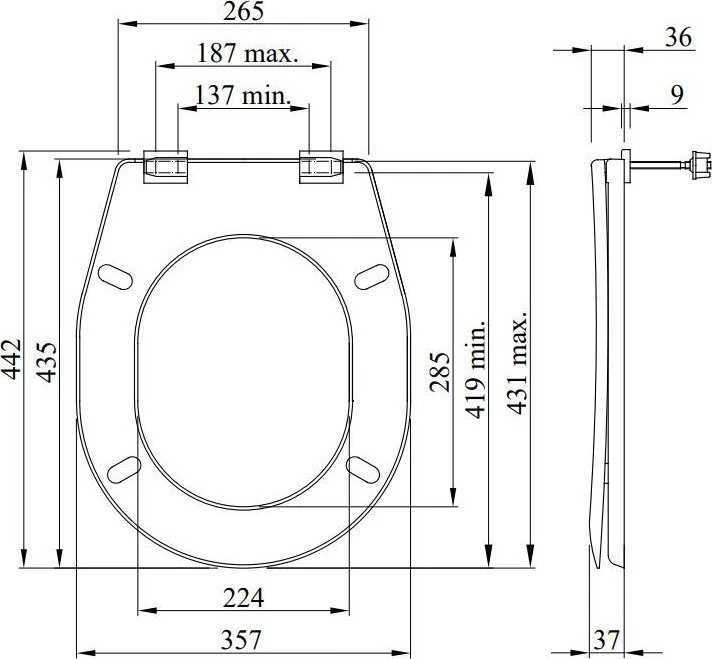 Tualeto sėdynė Inter-Sano Universali tualeto sėdynė balta 5903338015010