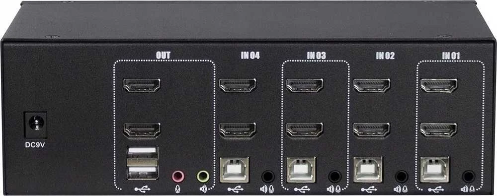 Inter-Tech KVM jungiklis AS-42HA HDMI, 4 prievadas, metalinis