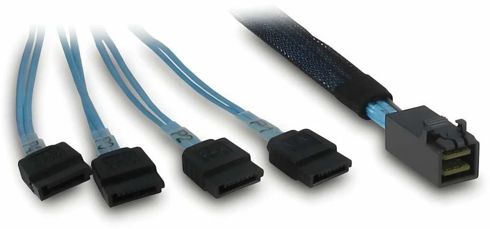 Inter-Tech Inter-Tech Kabelis SFF 8643 - 4x SATA/SAS- 0,7m Crossover