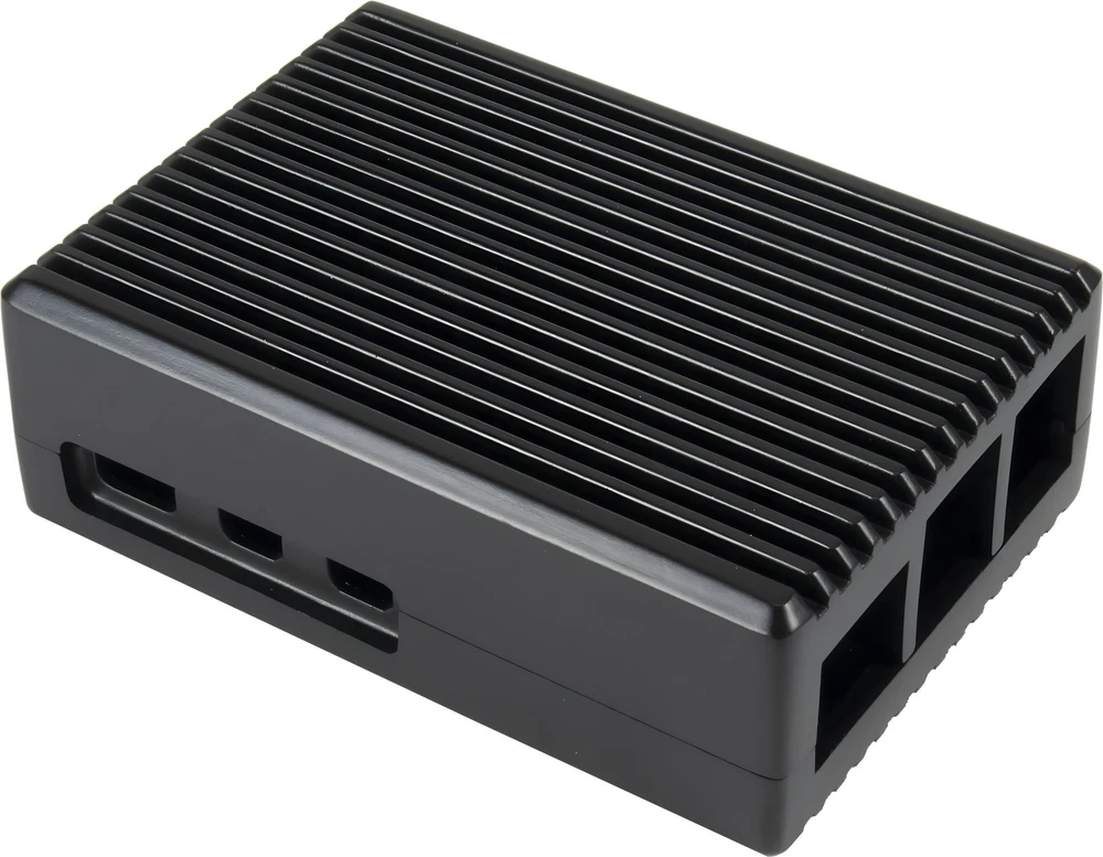 Juodas aliumininis korpusas Raspberry Pi 5