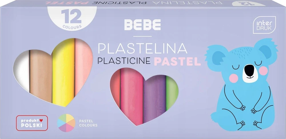 Interdruk Plastilinas 12 pastelinių spalvų minkšto plastiko masė vaikams 1 vnt.
