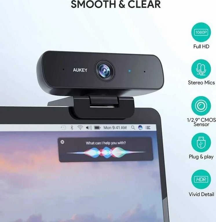 Aukey PC-W3 Stream Series Full HD internetinė kamera su 1/2,9" CMOS jutikliu juodos spalvos