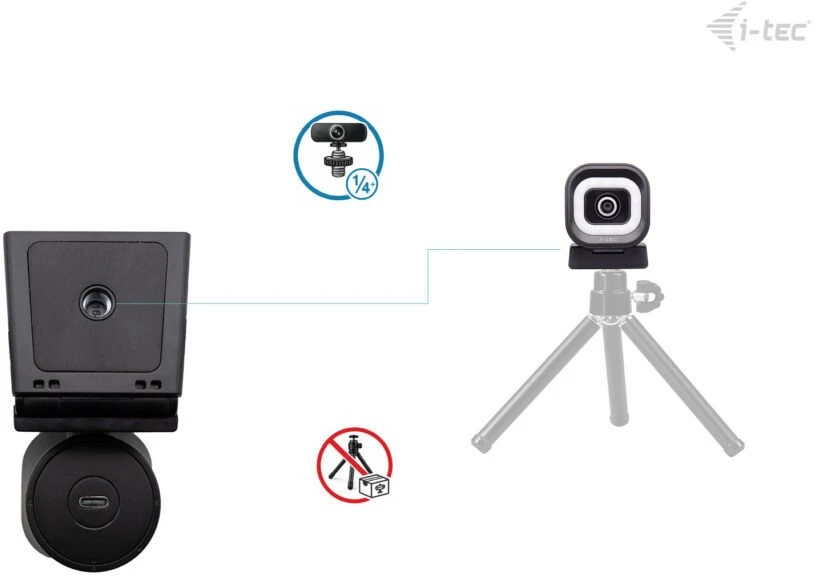 „I-tec SOLOMON 700 STREAM 4K“ internetinė kamera su žiediniu apšvietimu, PDAF