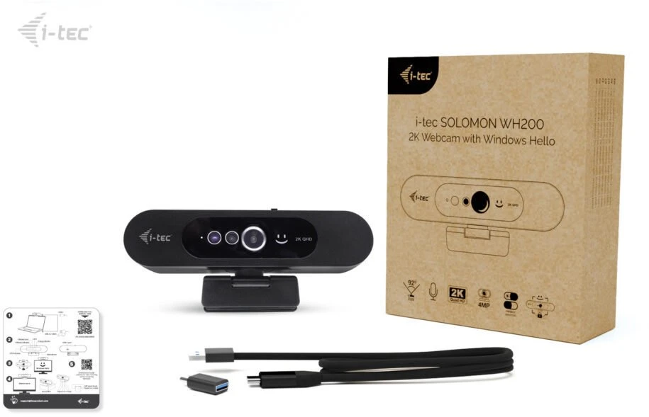 „I-tec SOLOMON WH200 2K“ internetinė kamera su „Windows Hello“ funkcija