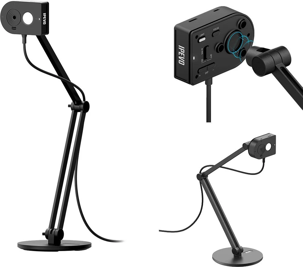 IPEVO MP-8M daugiafunkcė kamera, 8Mpx, 4K, 30 FPS, 12x priartinimas, automatinis fokusavimas, įvairiakryptis mikrofonas, LED 172 lx, USB