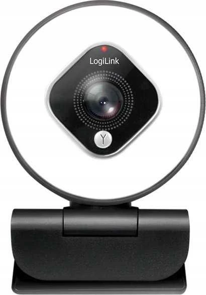 Logilink internetinė kamera FHD 76° dviguba mikro automat. Žiedinis šviesos trikojis