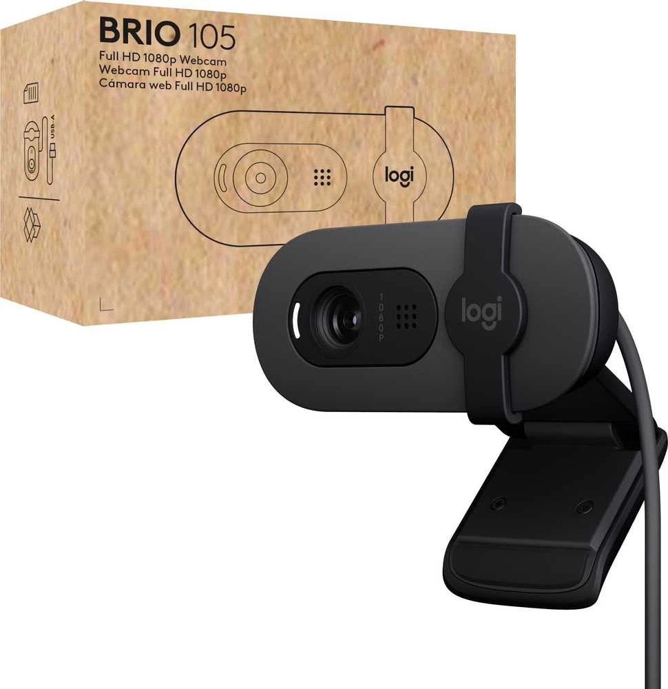 LOGITECH BRIO 105 žiniatinklio kamera, spalvota 2 MP 1920 x 1080 720p 1080p garso laidinis USB