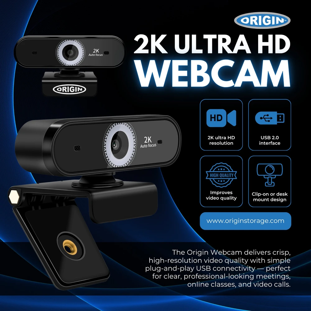 ORIGIN STORAGE USB WEBCAM 2K FU - FULL HD