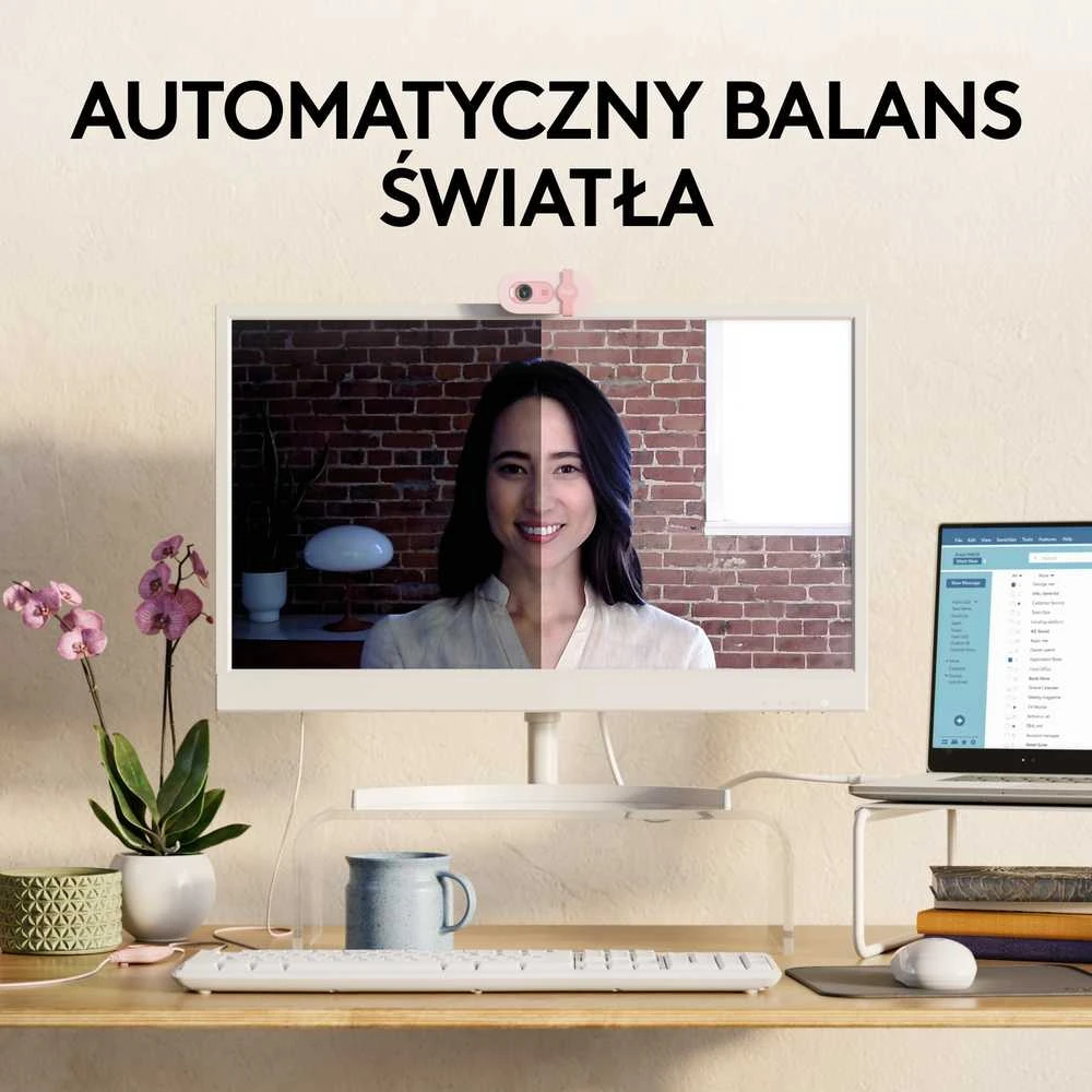 Internetinė kamera Logitech BRIO 100, rožinės spalvos