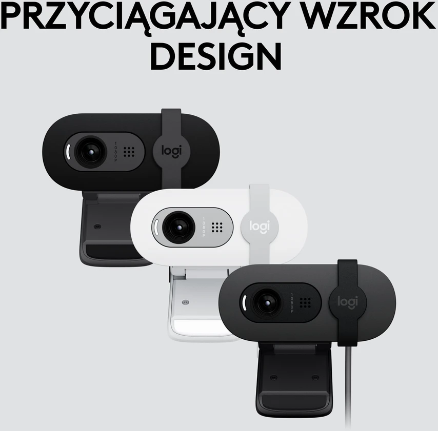 Internetinė kamera Logitech BRIO 100, baltos spalvos