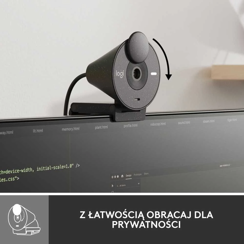 Internetinė kamera Logitech Brio 300, juoda
