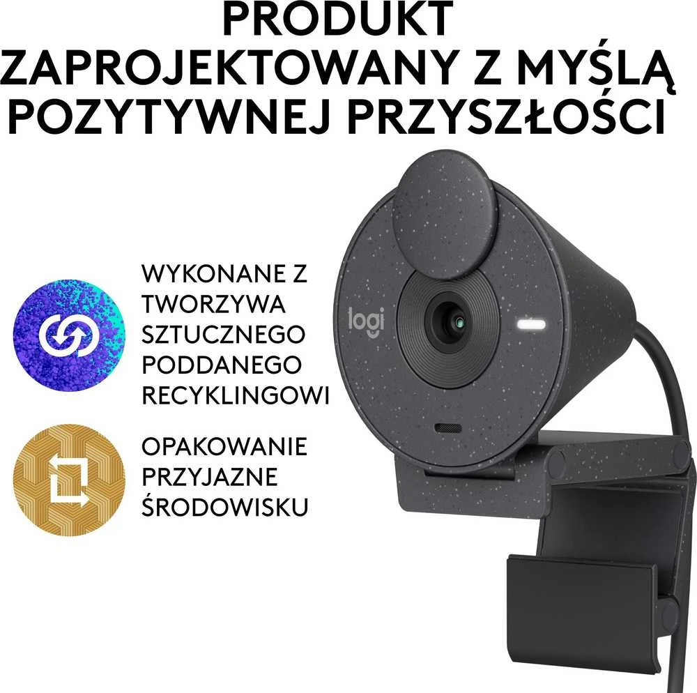Internetinė kamera Logitech Brio 300, juoda