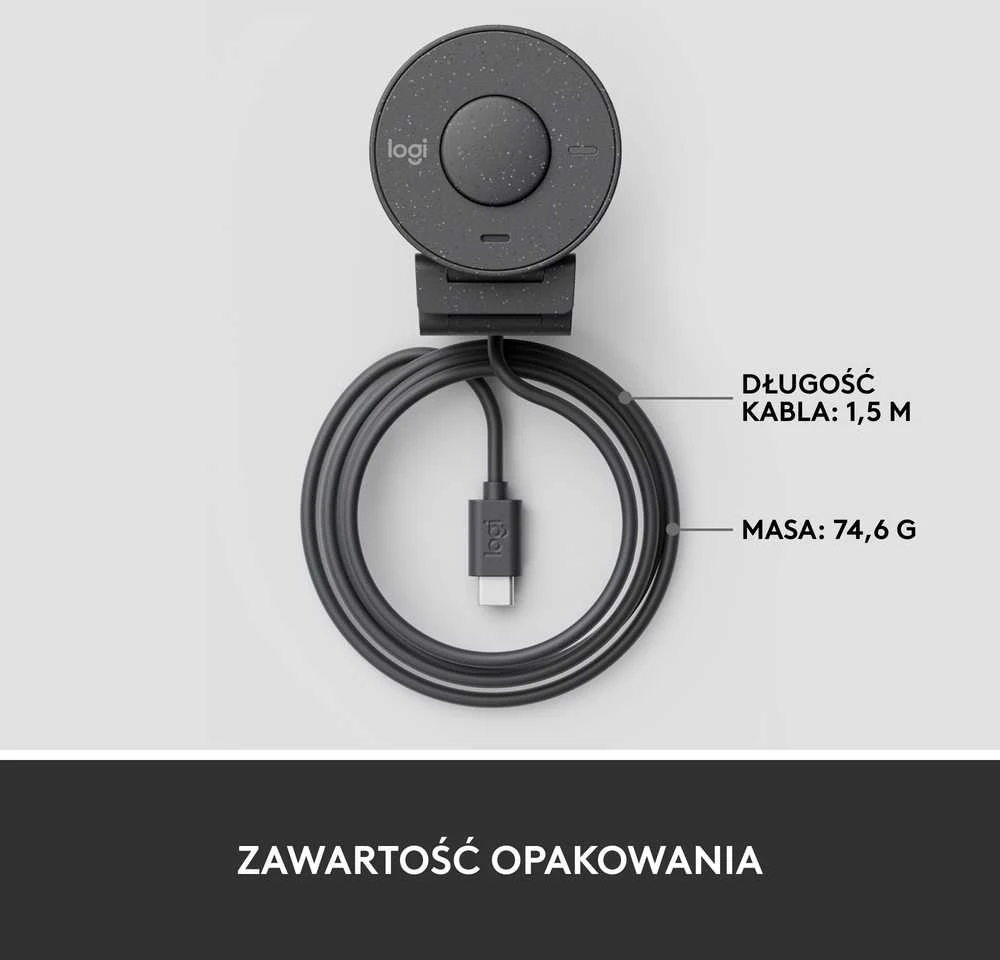 Internetinė kamera Logitech Brio 300, juoda