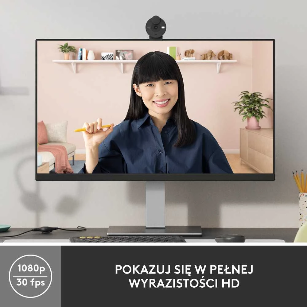 Internetinė kamera Logitech Brio 300, juoda