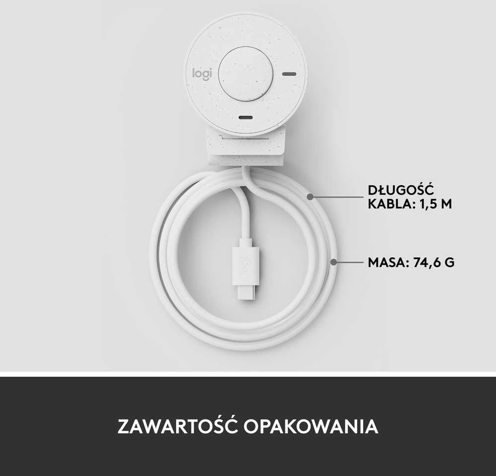 Internetinė kamera Logitech Brio 300, balta