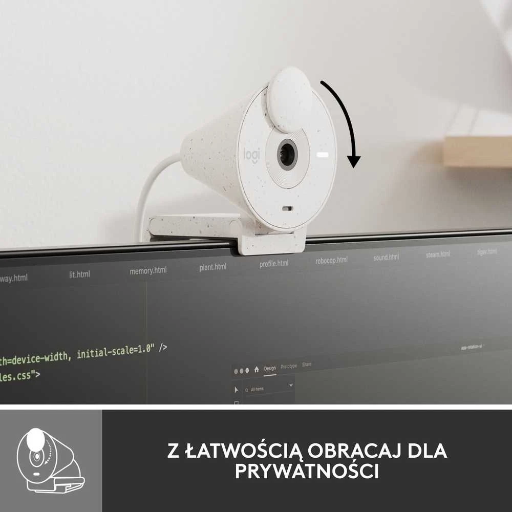 Internetinė kamera Logitech Brio 300, balta