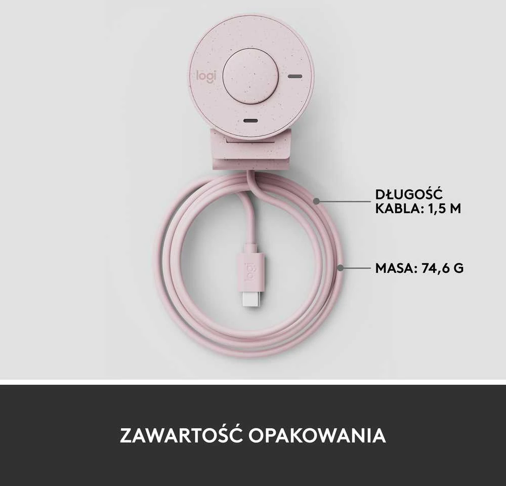 Internetinė kamera Logitech Brio 300, rožinė