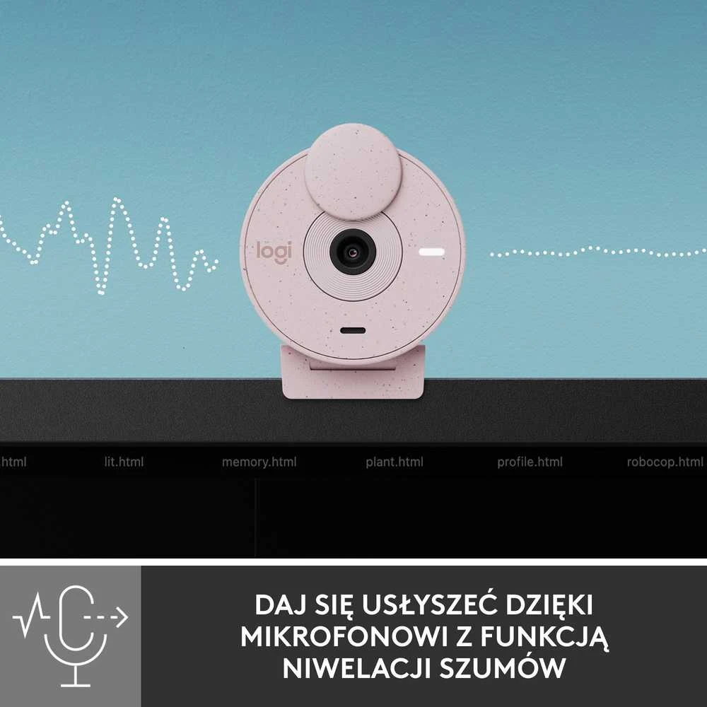 Internetinė kamera Logitech Brio 300, rožinė
