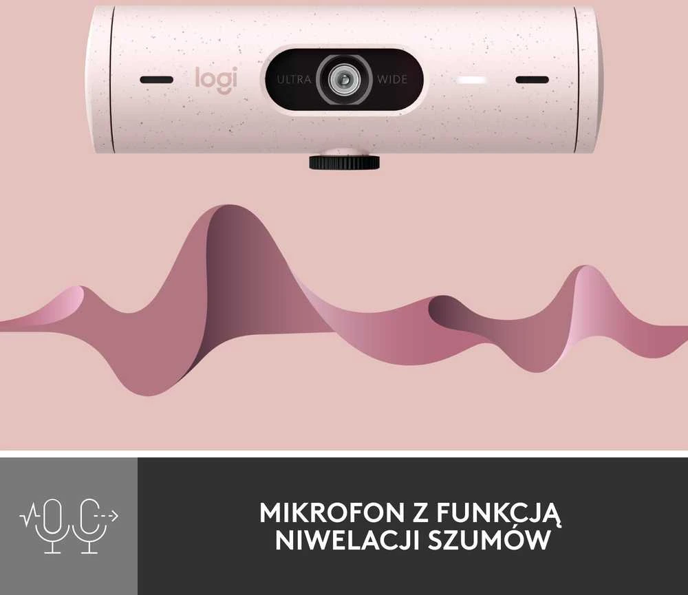 Internetinė kamera Logitech BRIO 500, Rožinės spalvos