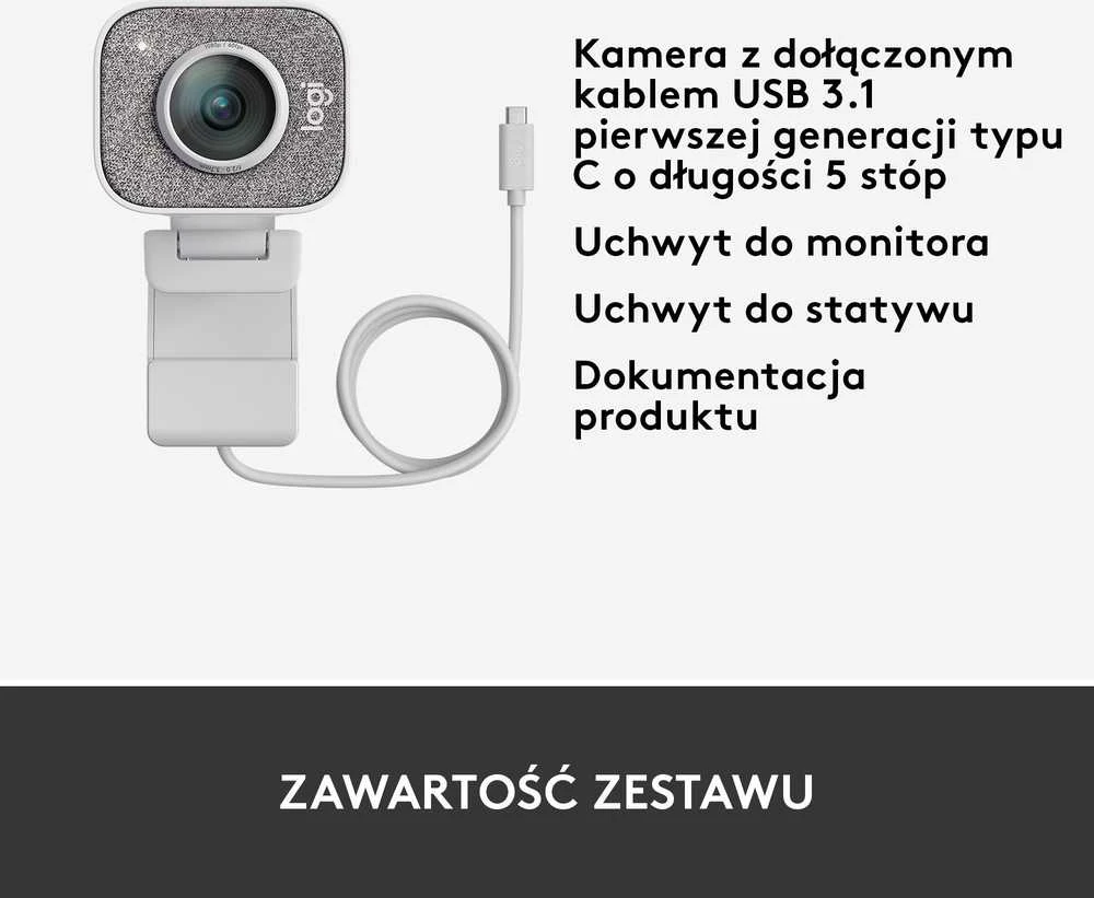 Internetinė kamera Logitech StreamCam, Baltos spalvos