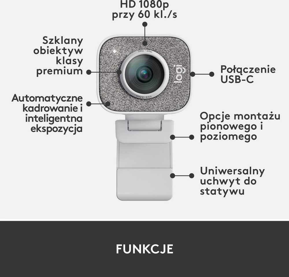 Internetinė kamera Logitech StreamCam, Baltos spalvos