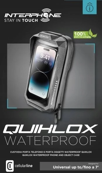 Interphone Quiklox – Universalus vandeniui atsparus dėklas mobiliajam telefonui iki 7''