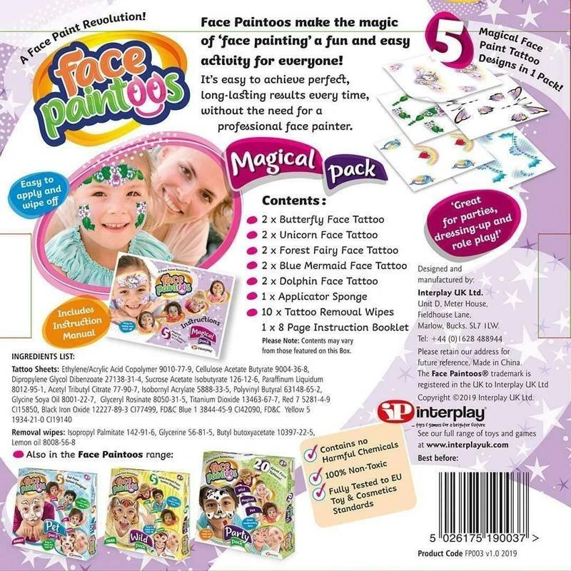 Interplay Entertainment FACE PAINTOOS Magical Pack, 6 vnt